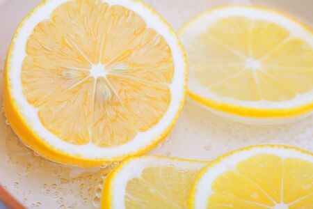 slices of lemonの写真素材