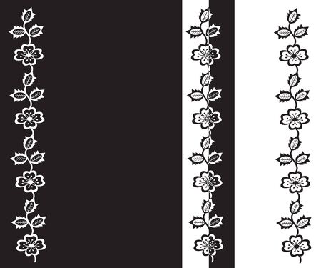black and white background with elements of the vegetationのイラスト素材