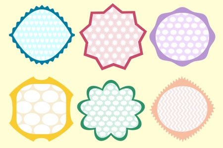 a set of six frames in different colors  のイラスト素材