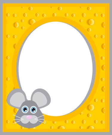 frame made of cheese with the mouseのイラスト素材