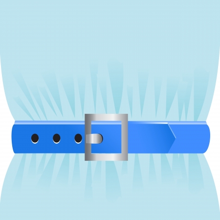 Blue belt with a buckle fastened at the waistのイラスト素材