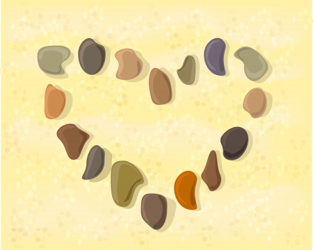 heart of stone laid in the sand  のイラスト素材