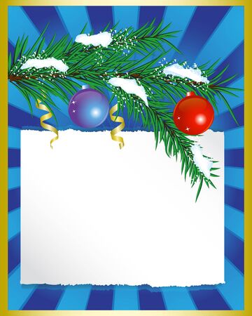 spruce branches with toys and paper for congratulationのイラスト素材
