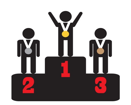 icon awarding of medals on a pedestalのイラスト素材