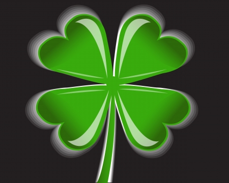  shiny four-leaf clover on a black backgroundのイラスト素材