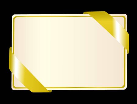 Greeting card with a gold ribbon on the sides  のイラスト素材