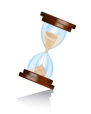 shiny hourglass wooden frame with shadow on white backgroundのイラスト素材