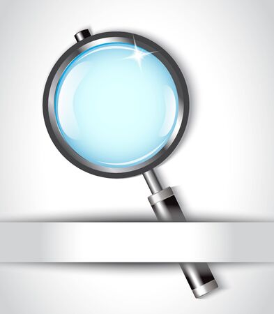 magnifier with shiny black pen and paper  のイラスト素材