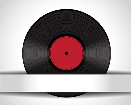Black music record on horizontal paper backgroundのイラスト素材