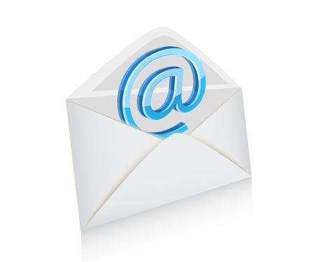   blue shiny sign of the Internet in a white envelopeのイラスト素材