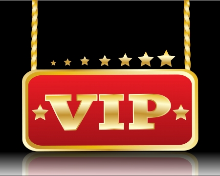  red plate with the image of stars and VIP inscription on a black backgroundのイラスト素材