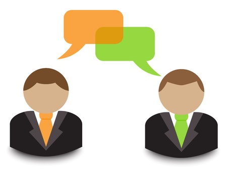 avatars businessmen in ties are in dialogueのイラスト素材