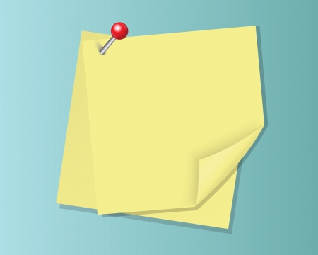 yellow sheets of paper on a red nail stationeryのイラスト素材