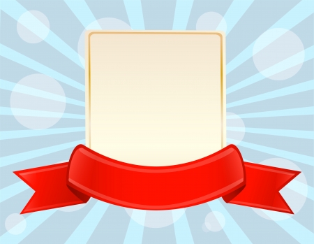 photo frame and shiny red ribbon on a light backgroundのイラスト素材