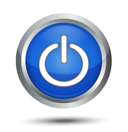 shiny blue icon with a sign off on a white backgroundのイラスト素材
