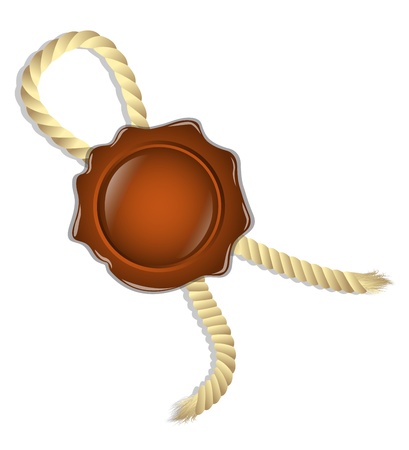 sealing wax with a rope on a white backgroundのイラスト素材