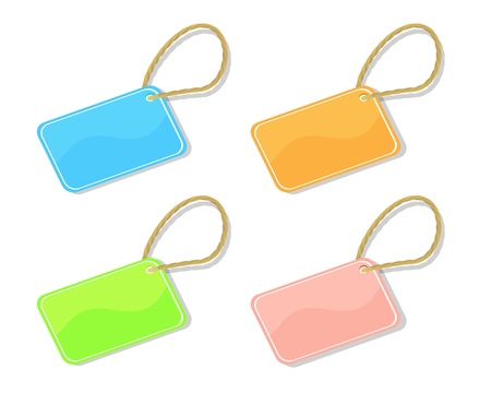   Set of shiny trinket TAGS different colors on a white background  のイラスト素材