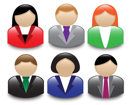 Set of shiny avatars office workers of different sexesのイラスト素材