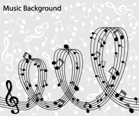 The music lineup and notes arranged in a spiralのイラスト素材