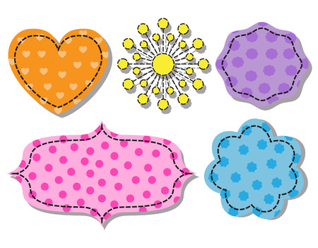 Abstract children s frames and decorative elements on a white backgroundのイラスト素材