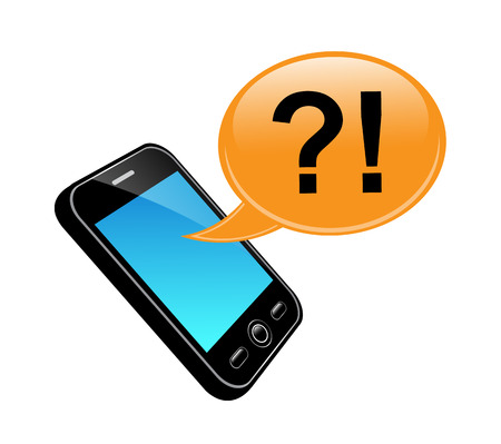 mobile phone with bubble dialogue on a white background  のイラスト素材