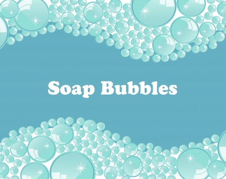 Foam bubbles on a pale blue backgroundのイラスト素材