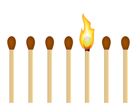 series matches on a white background  it burns out of matches のイラスト素材
