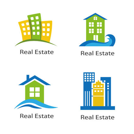 set of logos of real estate on a white backgroundのイラスト素材