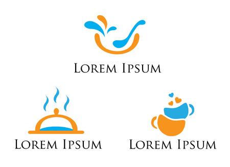set of icons signs for food and restaurantsのイラスト素材