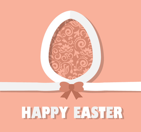 Easter egg background with paper, ribbon and patternのイラスト素材