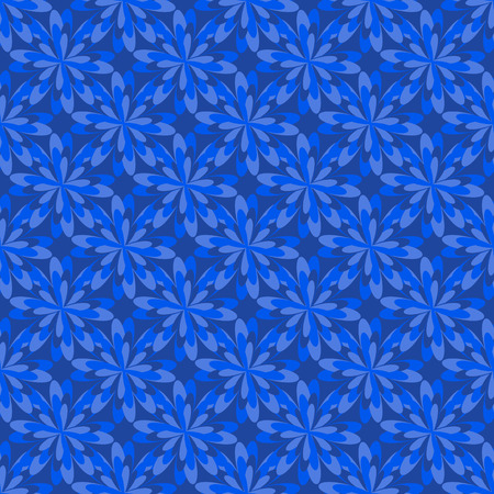 seamless abstract stylized blue flowers on a blue backgroundのイラスト素材