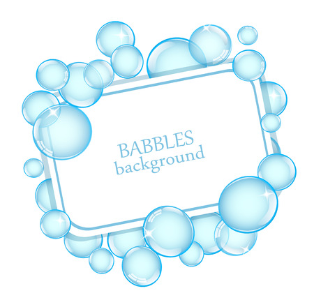 square background with shiny soap bubbles and space for textのイラスト素材
