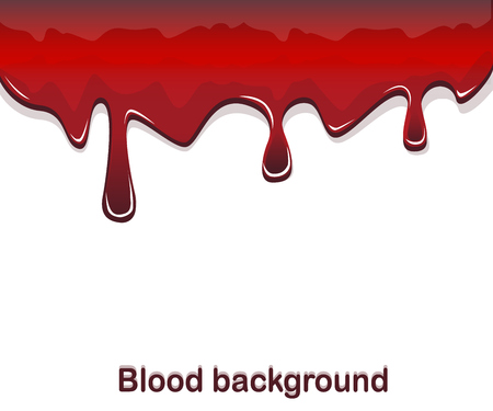 Red blood flowing with drops on a white backgroundのイラスト素材