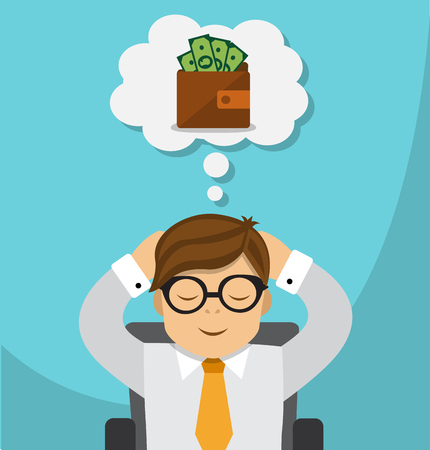 businessman sitting on an office chairのイラスト素材
