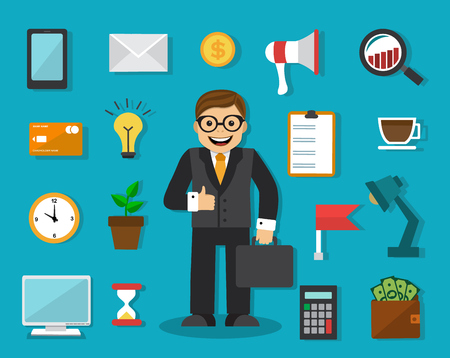 Set of business iconsのイラスト素材