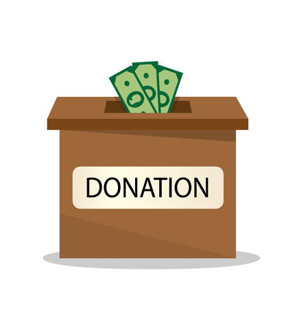 brown donation boxのイラスト素材