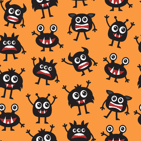 cute monsters backgroundのイラスト素材