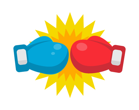 boxing gloves and the beginning of the fightのイラスト素材
