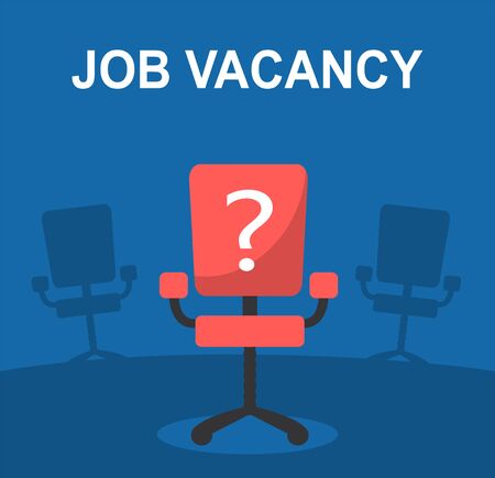 office red chair with a question mark symbolizes a vacancyのイラスト素材
