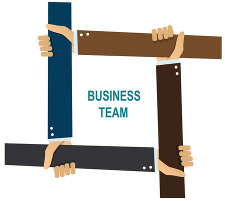 business team human hands hold each other on white backgroundのイラスト素材