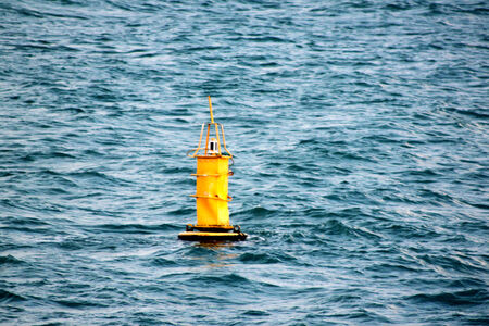 A buoy in Gulf of Siam near Samui island of Thailand and rippleの写真素材