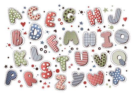English colorful alphabet on white backgroundのイラスト素材