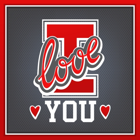 Lettering I Love You athletic styleのイラスト素材
