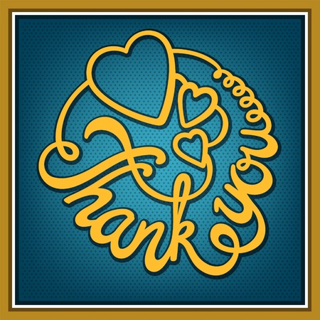 Handwritten calligraphic lettering  Thank You のイラスト素材