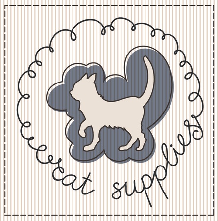 Cat supplies calligraphic handwritten labelのイラスト素材