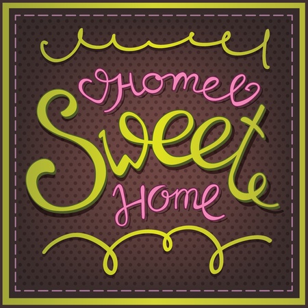 Calligraphic lettering Home Sweet Homeのイラスト素材