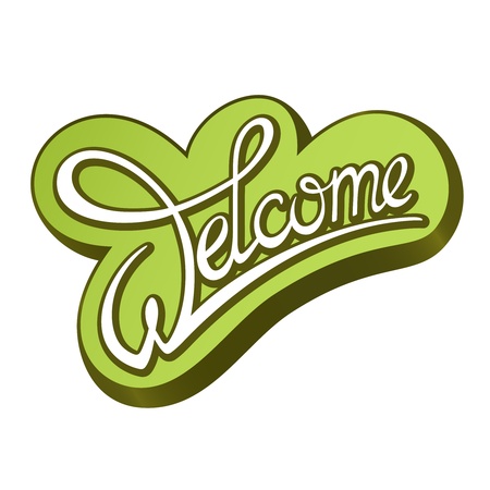 Calligraphic handwritten sign  Welcome のイラスト素材
