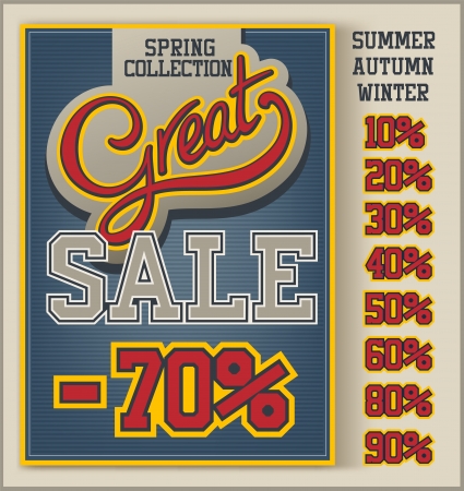 Vintage Great Sale collection with handwritten headerのイラスト素材