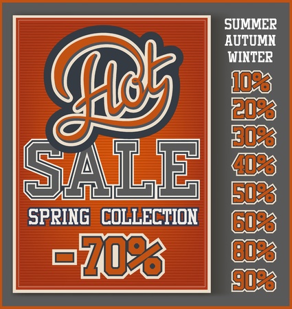 Vintage Hot Sale collection with handwritten headerのイラスト素材
