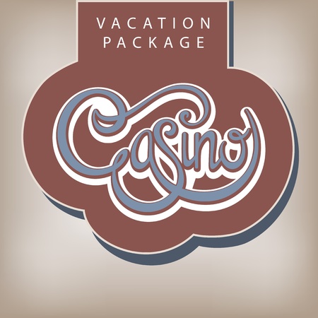 Calligraphic handwritten label Vacation package Casino vintage styleのイラスト素材